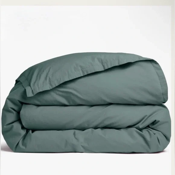 PARACHUTE Percale Duvet Cover in Agave size Full / Queen pre owned stained