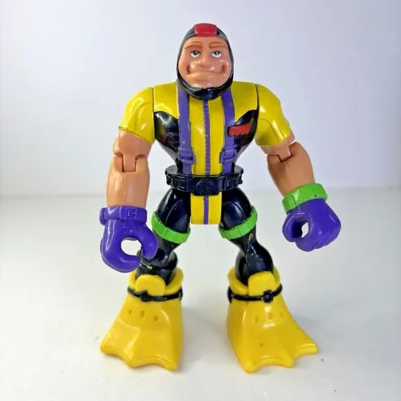 Fisher Price Mattel Rescue Heroes Gil Gripper Hydro Team 2000 Vintage Yellow