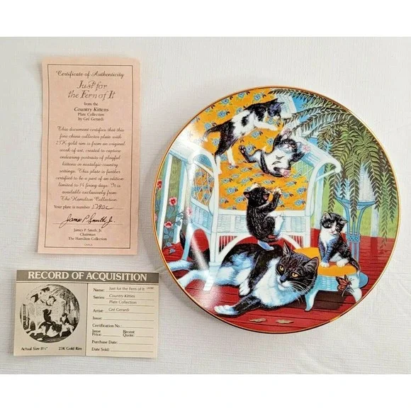 Country Kittens Just For The Fern Of It Porcelain Collector Plate Gre Gerardi