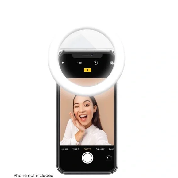Clip-on LED Selfie Light with Built-in Rechargeable Battery