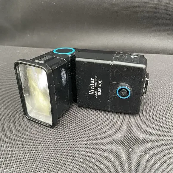 Vivitar Zoom Thyristor SMS 40D Vintage Camera Flash Unit Black