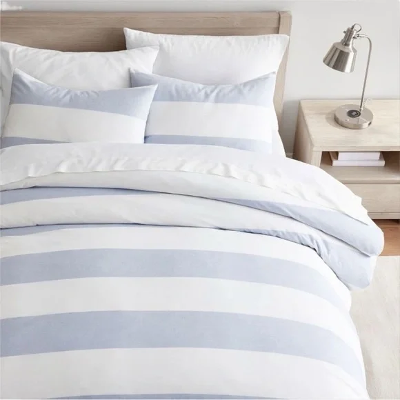 Pottery barn teen cabana stripe twin duvet cover + sham
