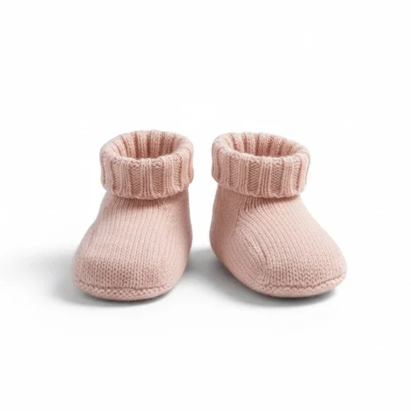 Cozy Pink Knit Baby Shoes