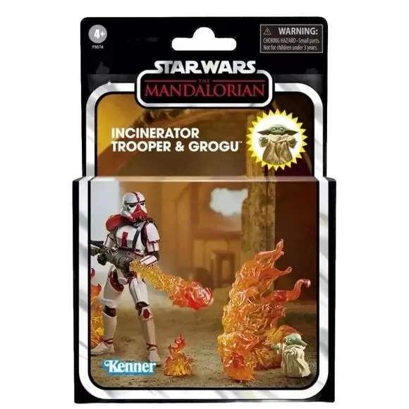 Hasbro Star Wars The Mandalorian Incinerator Trooper & Grogu‎ Retro By Kenner