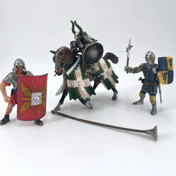 Schleich Medieval Knights Roman Soldier Horse Jousting Shield Lot of 3 Vintage