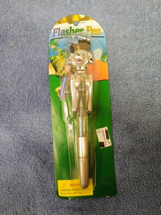 Flasher Pen Silver Novelty Character Pen
