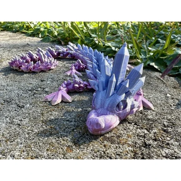 Articulated Crystal Dragon Fidget Toy 3D‎ Printed Flexible Sculpture