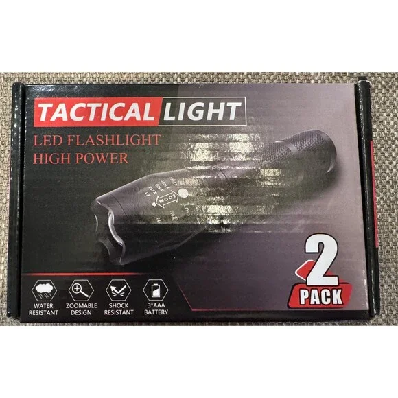 Nib Set (2) Tactical Lights LED High Power Flashlight Waterproof
