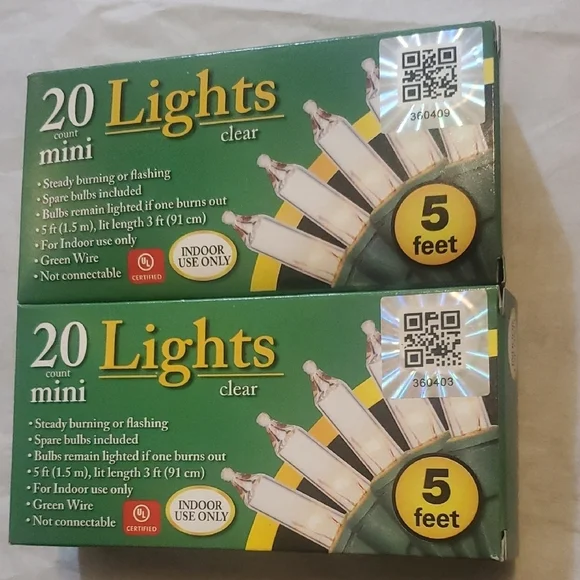 Mini Clear Lights with Green Wire