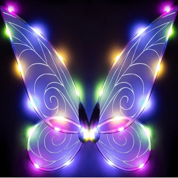 Colorful LED Butterfly Wings for Parties