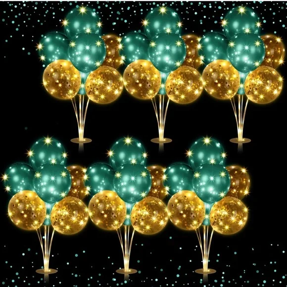 6 Set Balloons Centerpieces for Table with LED String Light 60 Pcs Balloons .