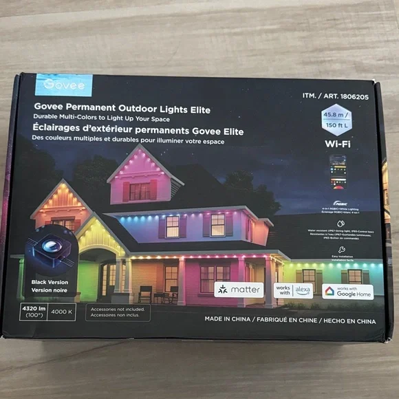 Permanent Outdoor Lights Elite 150 Feet- Multicolor- New in box unopened.