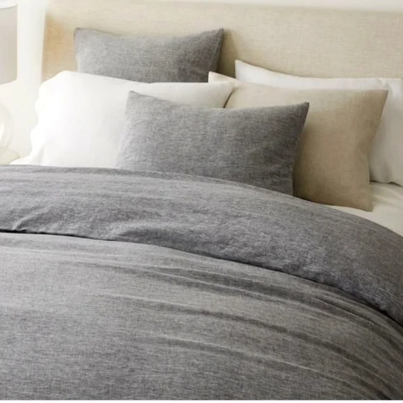 ❤️BUY 2 GET 1 FREE West Elf European Flax Linen Duvet Cover Color,Slate Melange