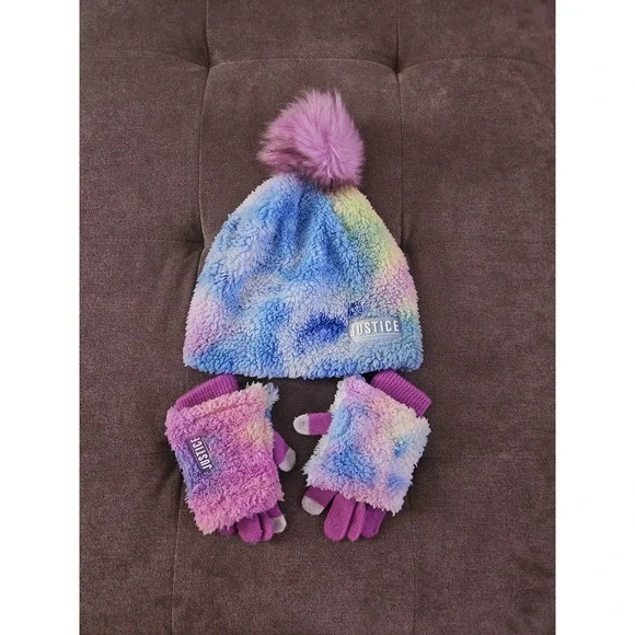 Youth Girls Justice Beanie & Glove Set