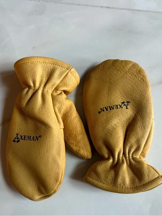 AXEMAN Yellow Leather Mittens