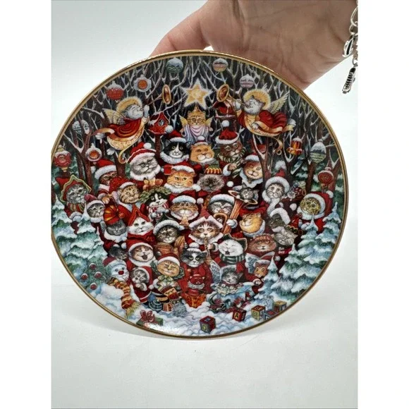 Santa Claws Franklin Mint Collectors Plate Bill‎ Bell Christmas Claus Cats Kitty