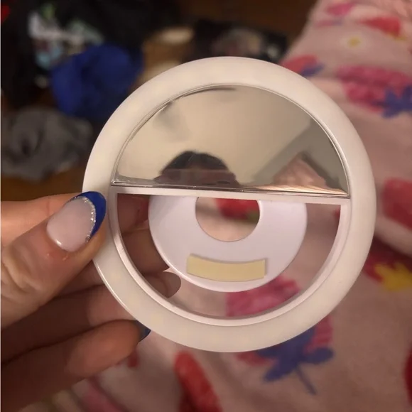 White and Silver Selfie Ring Light