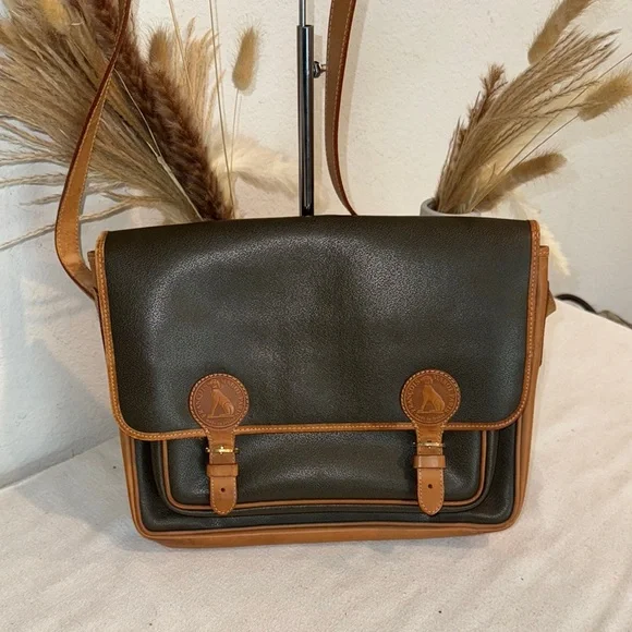 Authentic Francois Marot Paris and Tan Leather Messenger Bag