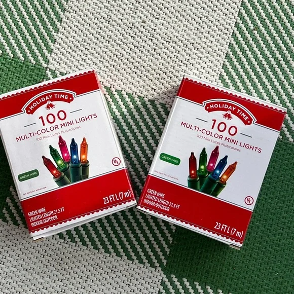 Holiday Time Festive Multi-Color Mini LED Lights set of two.