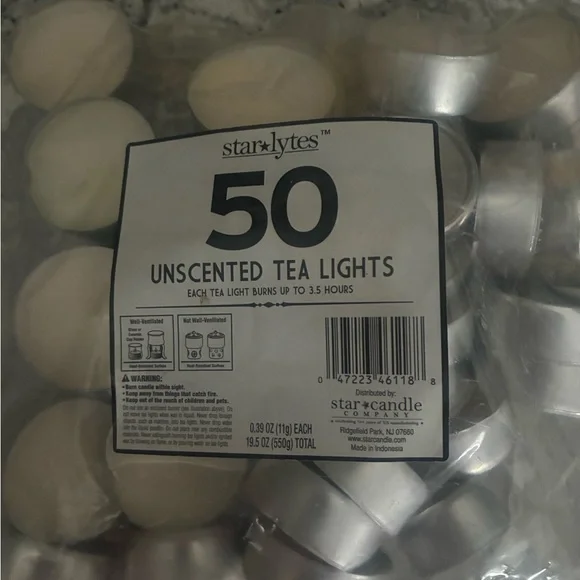 Unscented Tea Lights - 50 Pack, White