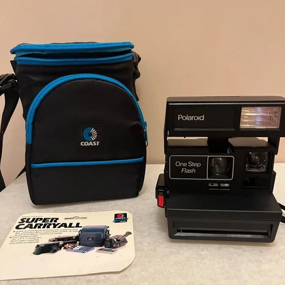Polaroid onestep flash instant camera, vintage polaroid 600 series,