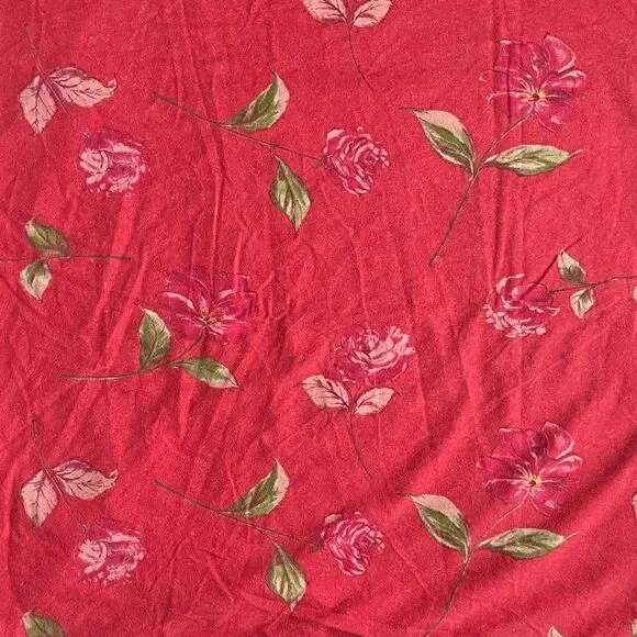 Garnet Hill 100% Cotton Floral Flannel Queen Duvet Cover Germany Button Closure