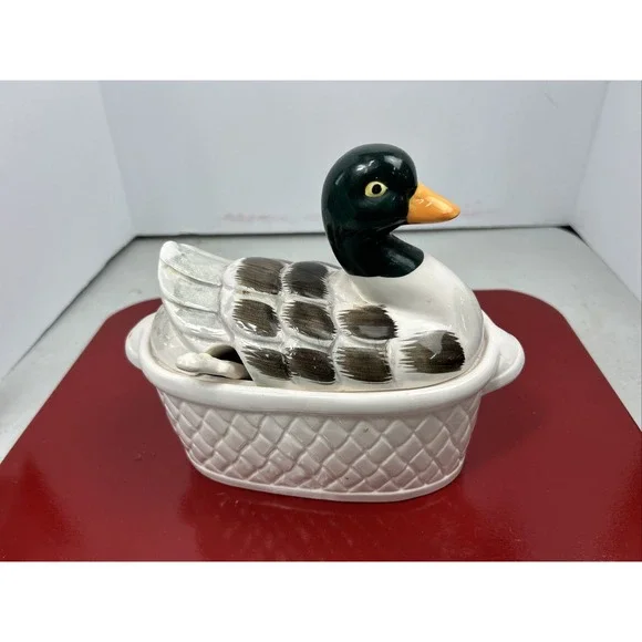 Vintage Japan Ceramic Bowl Dish Mallard Duck‎