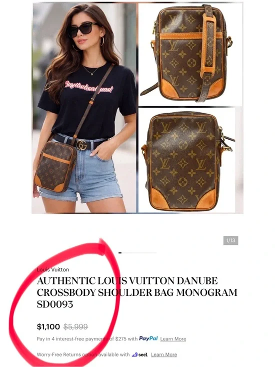 ✅LV AUTHENTIC Monogram Canvas Crossbody Bag UNISEX LOUIS VUITTON
