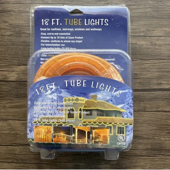 Big Lots 18 ft Multi Colored String Tube Lights Deck Summer Christmas Amber