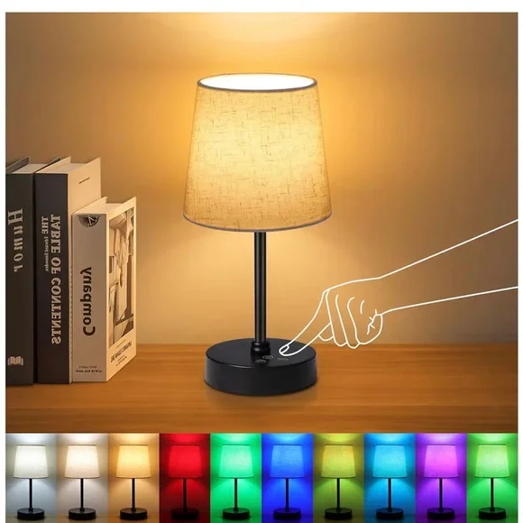 Modern Touch Control Table Lamp with white shade