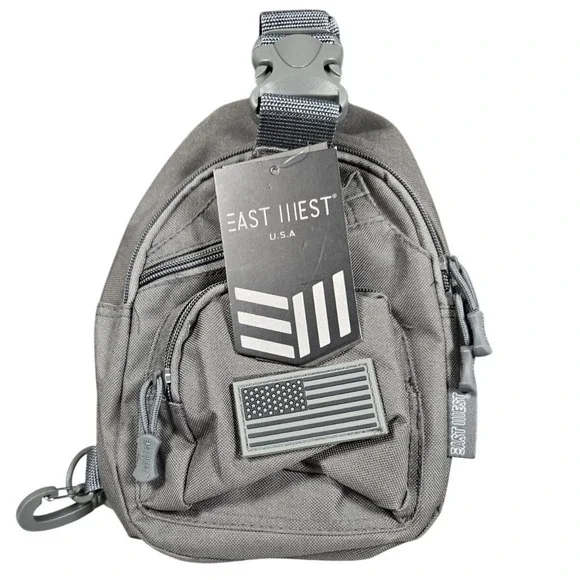 East West USA RT528 Tactical Sling Bag Dark Charcoal‎ Grey Crossbody Pack NWT