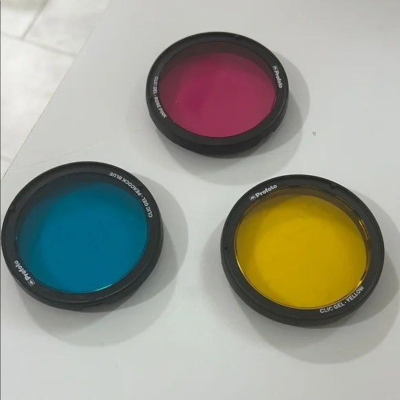 Used Profoto ocf Color Gel Filter Set - Pink, Blue, Yellow