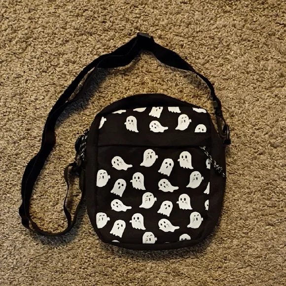 Black Ghost Pattern Crossbody Bag