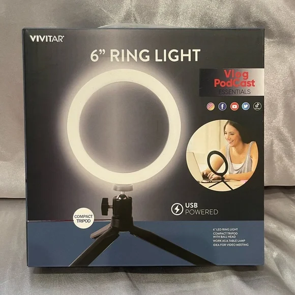 NIB VIVITAR 6 INCH RING LIGHT 🤍💡