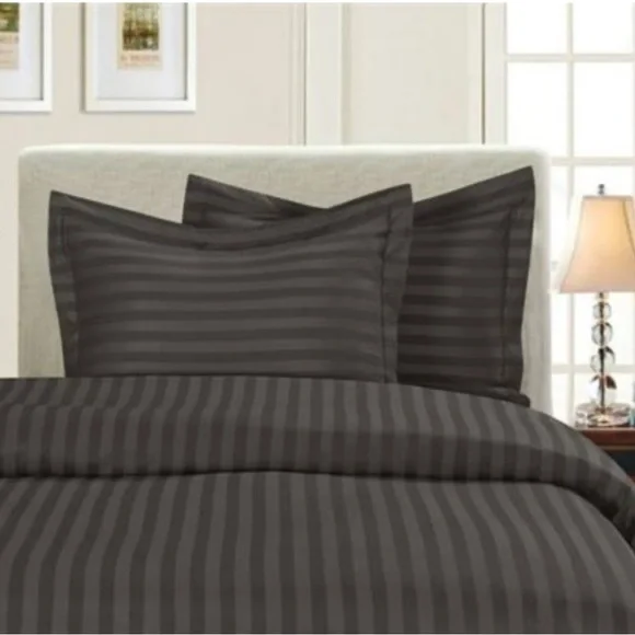 Porch & Den Fairfield Dobby Stripe 3-piece Duvet Cover Set Chocolate Queen/Full