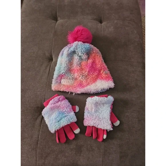 Youth Girls Justice Beanie & Glove Set