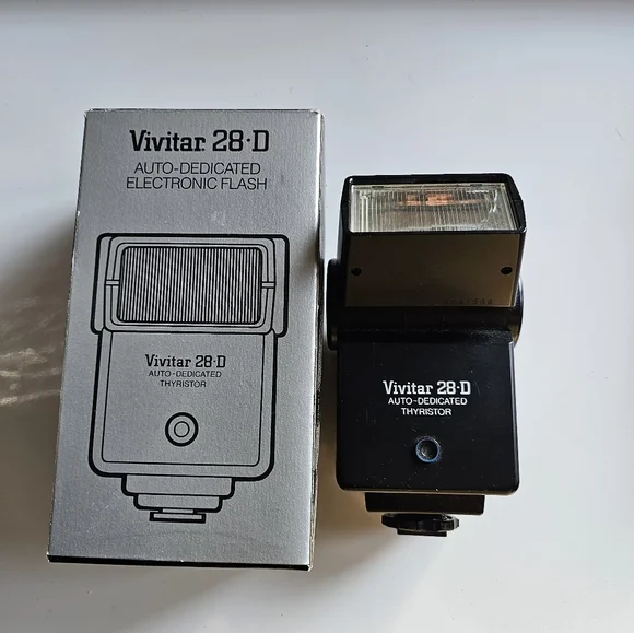 Vintage Vivitar 28D Flash for Canon, Nikon, and Ricoh