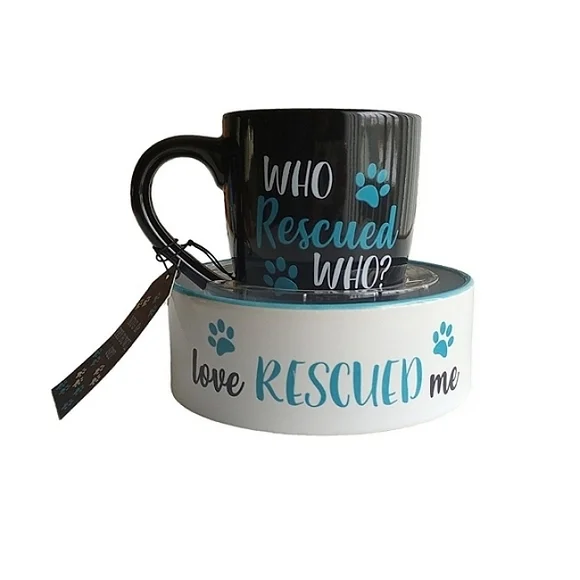 Pet Bowl & 14 Oz Mug Set