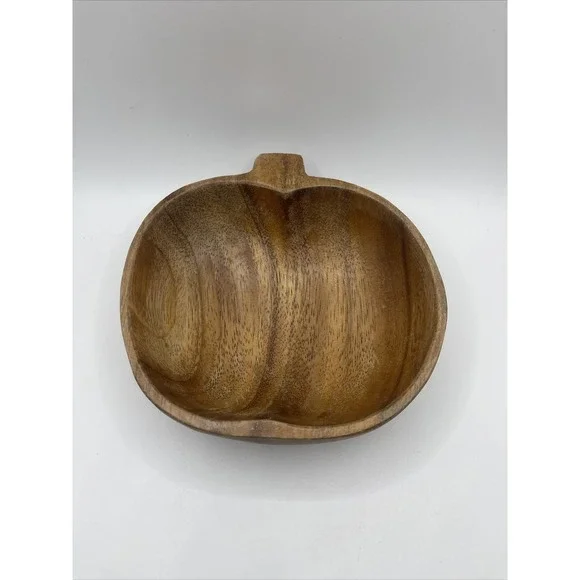 Monkey Pod Wood Decorative Bowl Apple Shaped