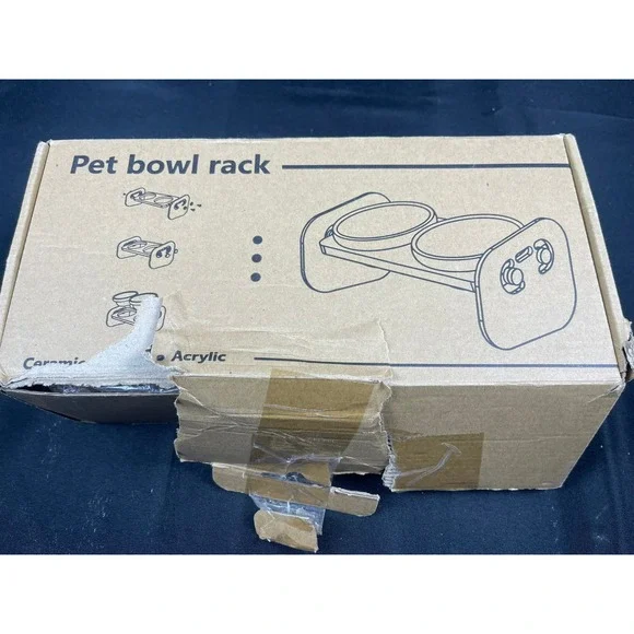 Lkeivky Elevated Cat Dog Food Bowls 2 in 1 Clear Acrylic Pet Bowl Rack Stand