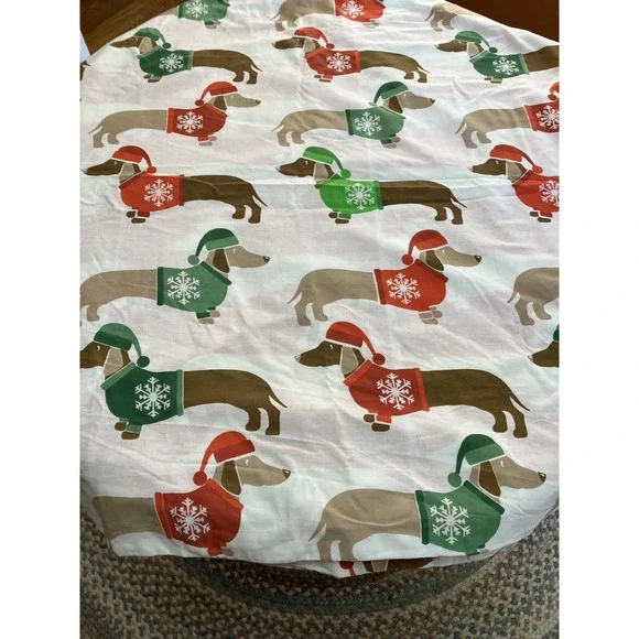 Christmas Dachshund Doxin Weiner Dog Duvet Handmade Vintage 84