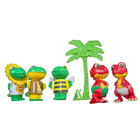 Ryan's World‎ Microverse Alligator Dinosaur Figures Lot Bumblebee Palm Tree 6pc