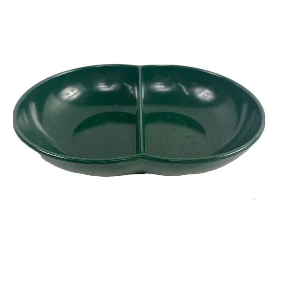 Vintage Green Melmac Color Flyte by Branchell Divided Double Bubble Bowl