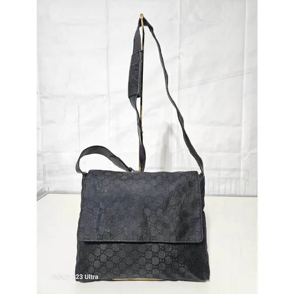 Gucci GG Nylon Messenger Bag Black