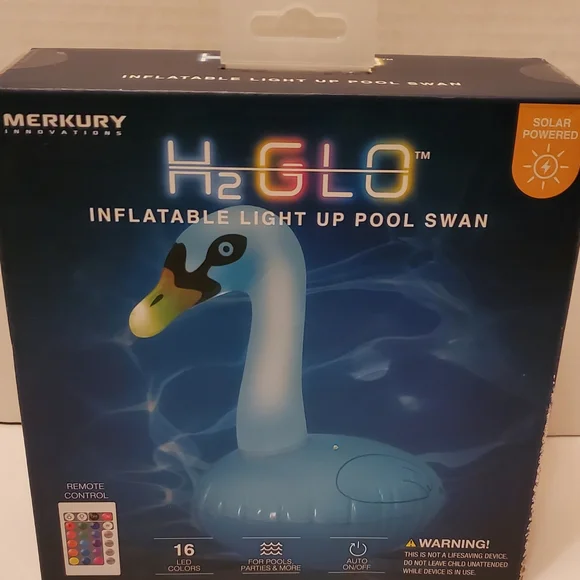 Blue Party Lights Inflatable Swan