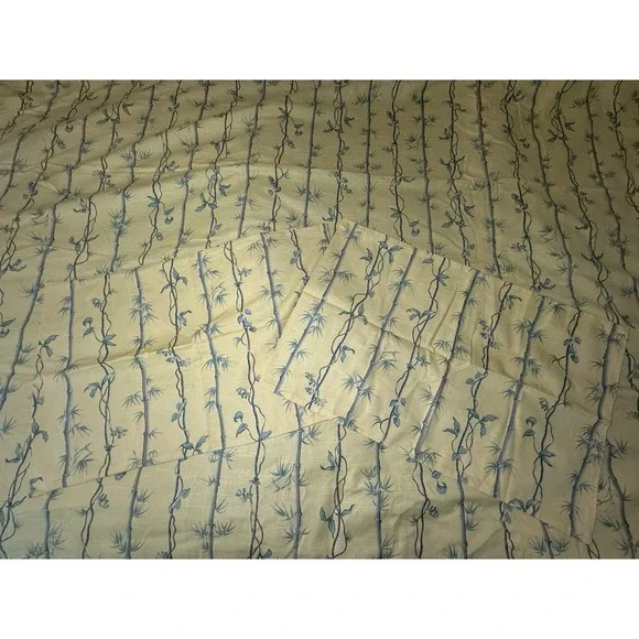 JIM THOMPSON Duvet Cover Sham Set QUEEN Yellow Bamboo Rare Cotton Cabana