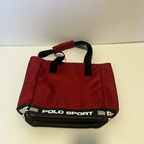 Vintage Polo Sport Ralph Lauren Crossbody Messenger Bag Red Flag