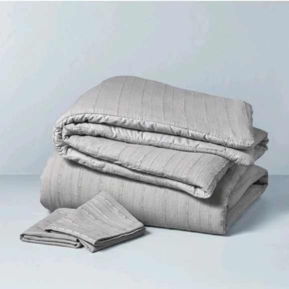 Hearth & Hand w/Magnolia King Washed Loop Stripe Duvet Cover Bedding set…