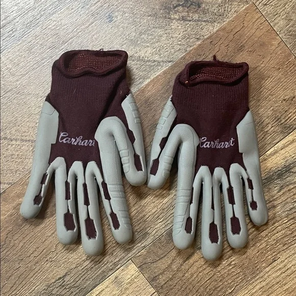 Carhartt Kids' Maroon and Beige Mittens