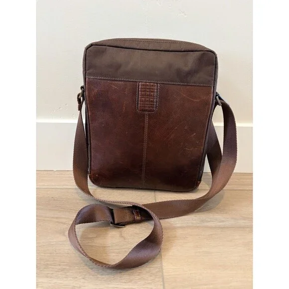 Boconi Coated Zipper Leather Cross Body Bag RFID Protection